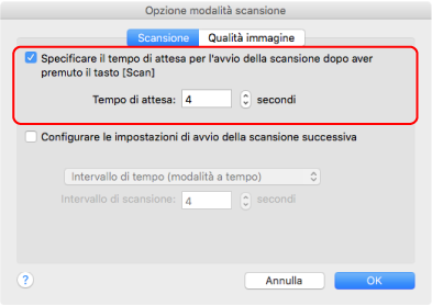 Opzione modalità scansione