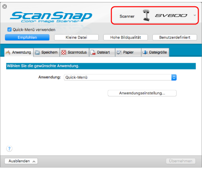 ScanSnap Setup Fenster