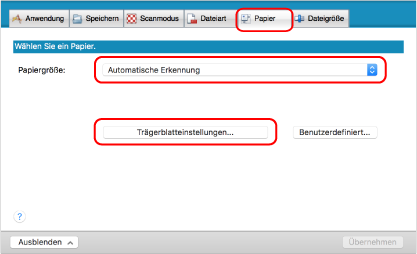 ScanSnap Setup Fenster