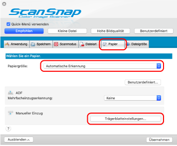 ScanSnap Setup Fenster