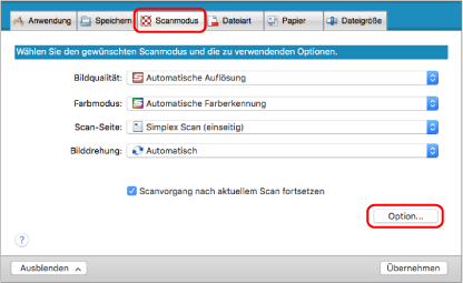 ScanSnap Setup Fenster