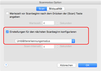 Scanmodus Option