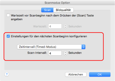 Scanmodus Option