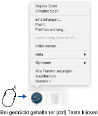 ScanSnap Manager Menü