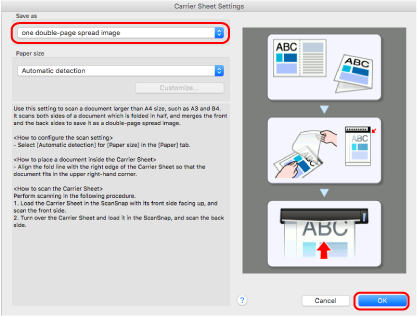 Carrier Sheet Settings