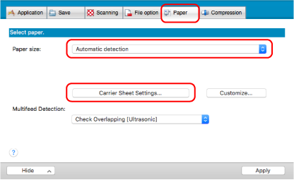 ScanSnap Setup Window