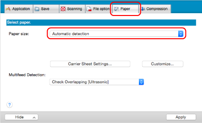 ScanSnap Setup Window