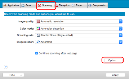 ScanSnap Setup Window