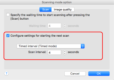 Scanning mode option