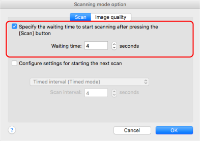Scanning mode option