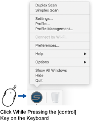 ScanSnap Manager Menu