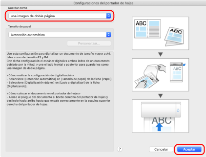 Configuraciones del portador de hojas