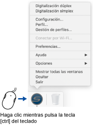 Menú de ScanSnap Manager