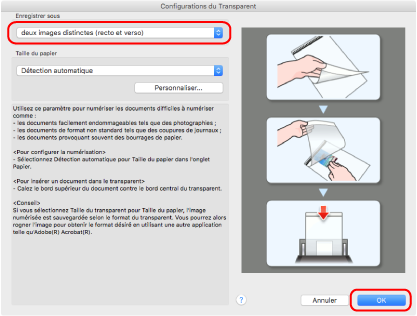 Fenêtre Configuration du ScanSnap