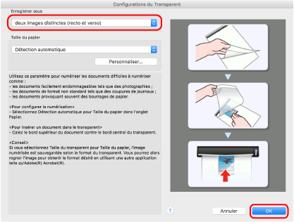 Fenêtre Configuration du ScanSnap