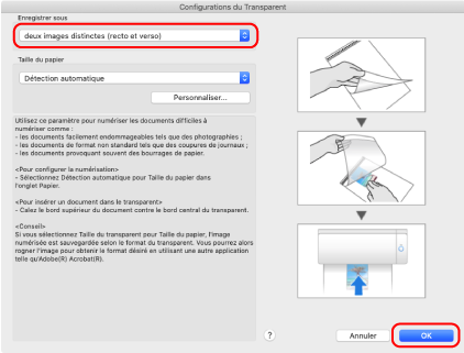 Fenêtre Configuration du ScanSnap