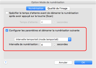 Option Mode de numérisation