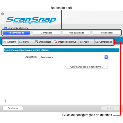Janela ScanSnap Setup
