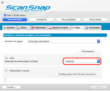 Janela ScanSnap Setup