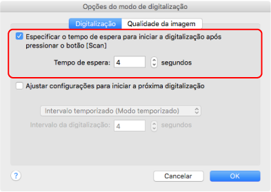 Opções do modo de digitalização