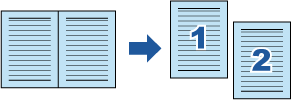 分割對頁影像為兩頁影像
