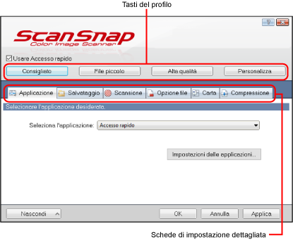 Finestra ScanSnap Setup