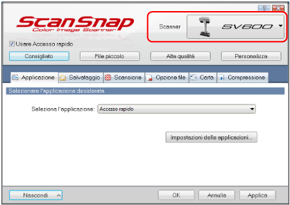Finestra ScanSnap Setup