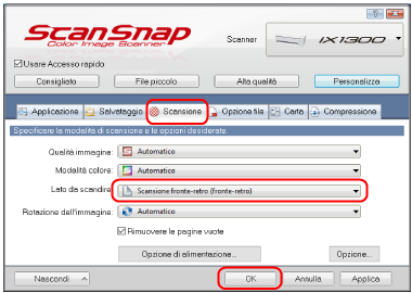 Finestra ScanSnap Setup