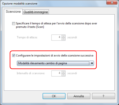 Opzione modalità scansione