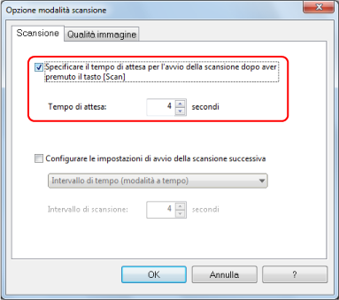 Opzione modalità scansione