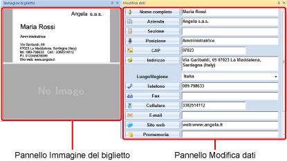 Verifica dei dati del biglietto da visita