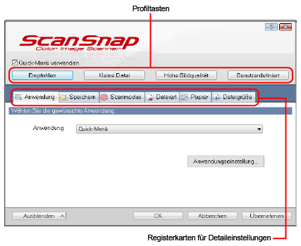 ScanSnap Setup Fenster