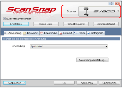 ScanSnap Setup Fenster