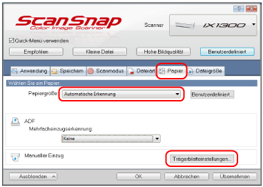 ScanSnap Setup Fenster