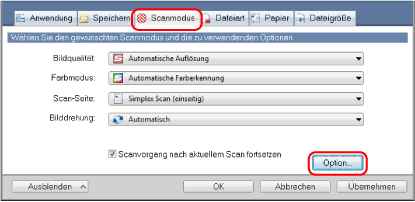 ScanSnap Setup Fenster
