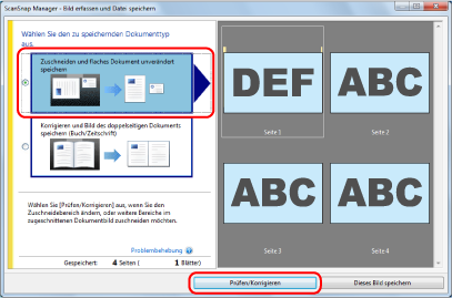 ScanSnap Manager - Bild erfassen und Datei speichern
