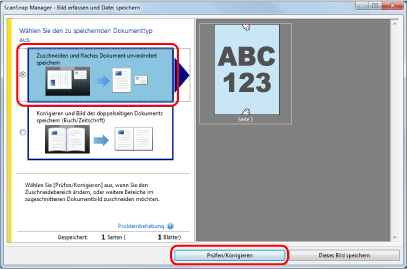 ScanSnap Manager - Bild erfassen und Datei speichern