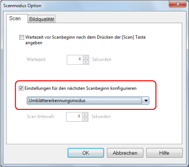 Scanmodus Option