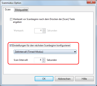Scanmodus Option