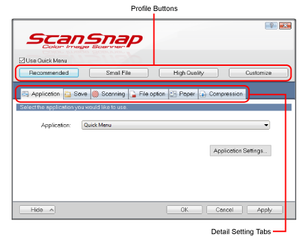 ScanSnap Setup Window