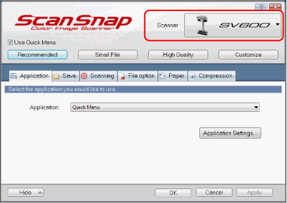 ScanSnap Setup Window