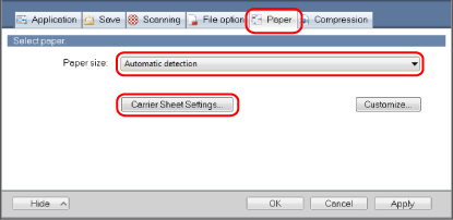 ScanSnap Setup Window