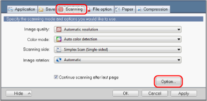 ScanSnap Setup Window