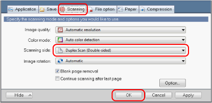 ScanSnap Setup Window
