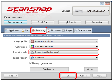 ScanSnap Setup Window