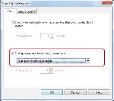 Scanning mode option