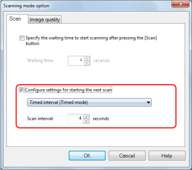 Scanning mode option