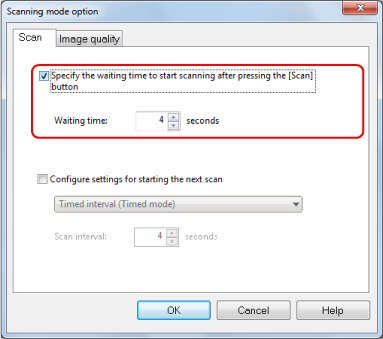 Scanning mode option