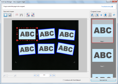 ScanSnap Manager - View cropped images