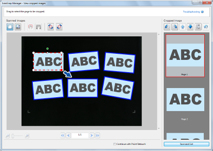 ScanSnap Manager - View cropped images